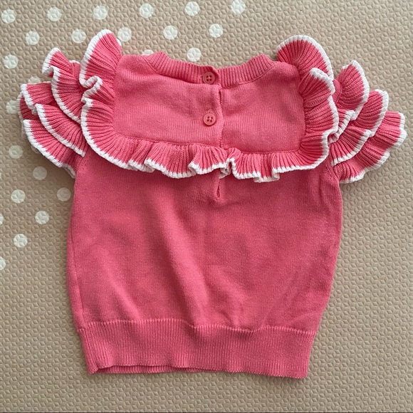 Janie and jack short sleeve cotton ruffle sweater - Picture 2 of 4